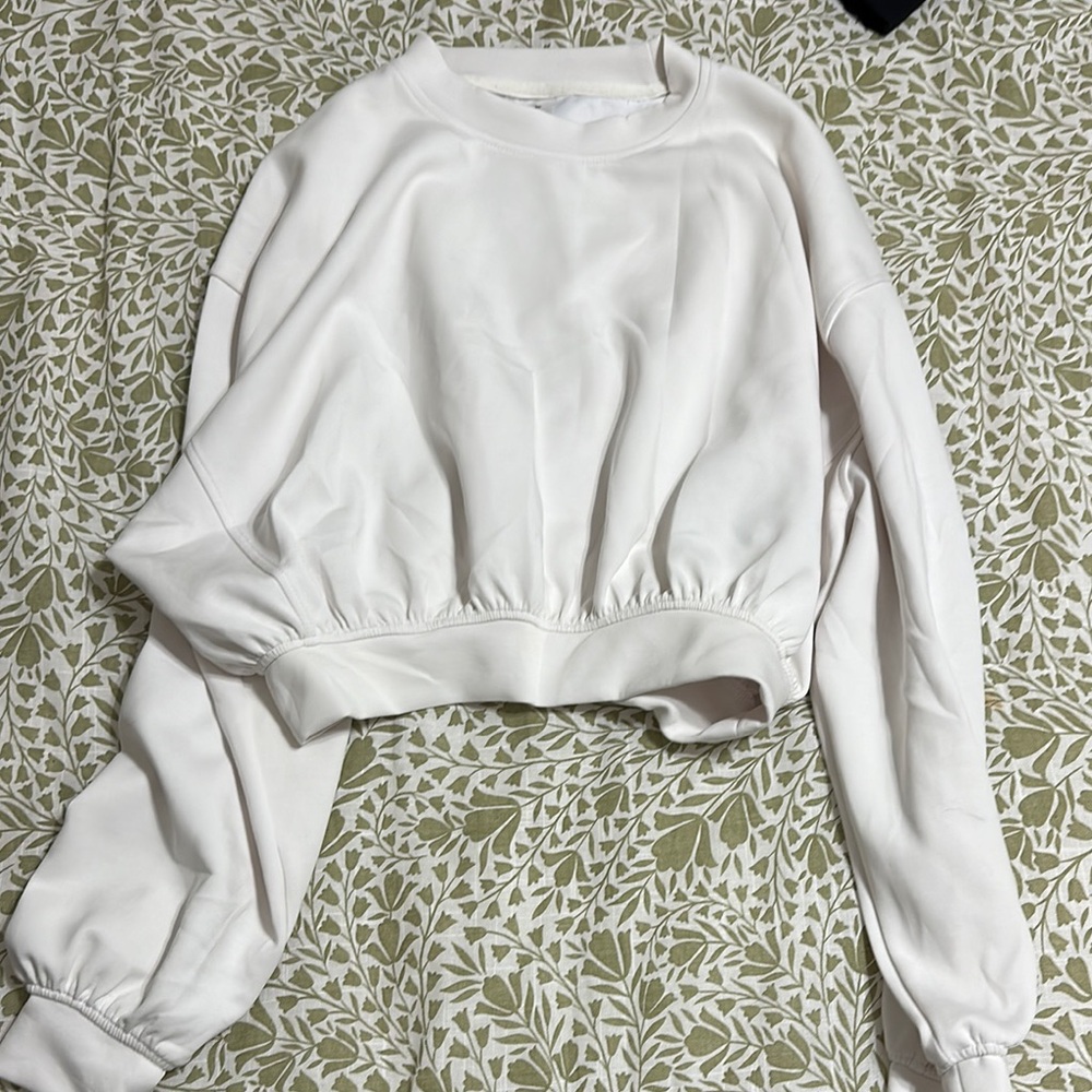 Altar'd State Cream Oversized Hoodie Sweatshirt